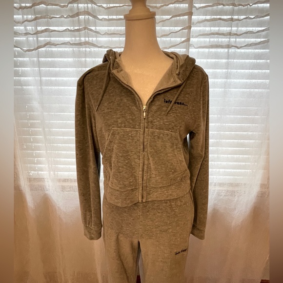 iets frans Zipper Front Hoodie & Sweatpants, Size M, Gray Sweatsuit Tracksuit. - Picture 6 of 15